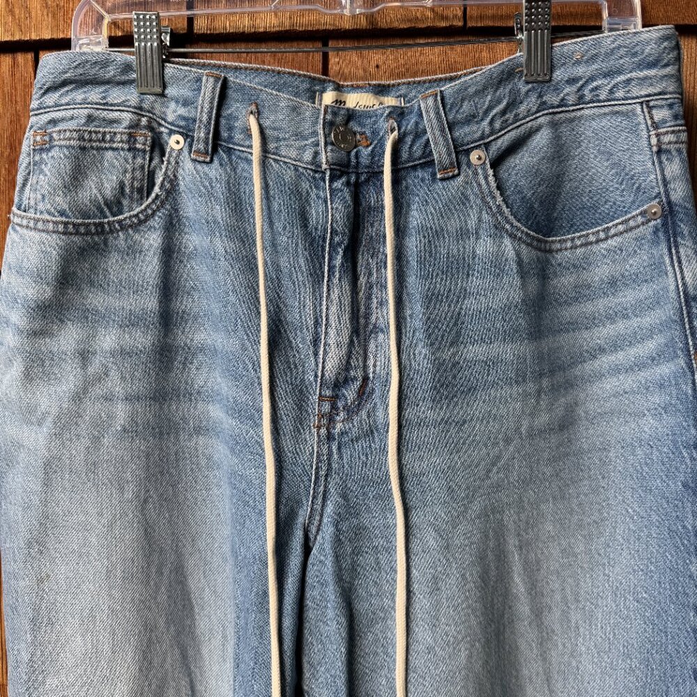 Madewell Vintage Light Blue Denim Drawstring Superwide Leg Jeans in Women's 29 - Picture 6 of 13